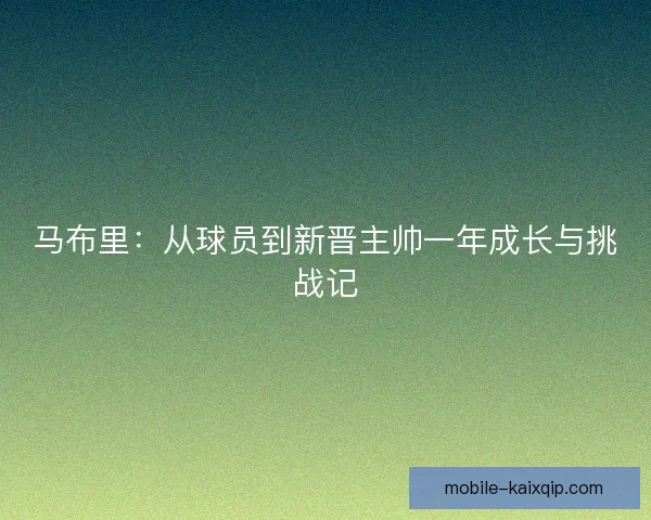 马布里：从球员到新晋主帅一年成长与挑战记
